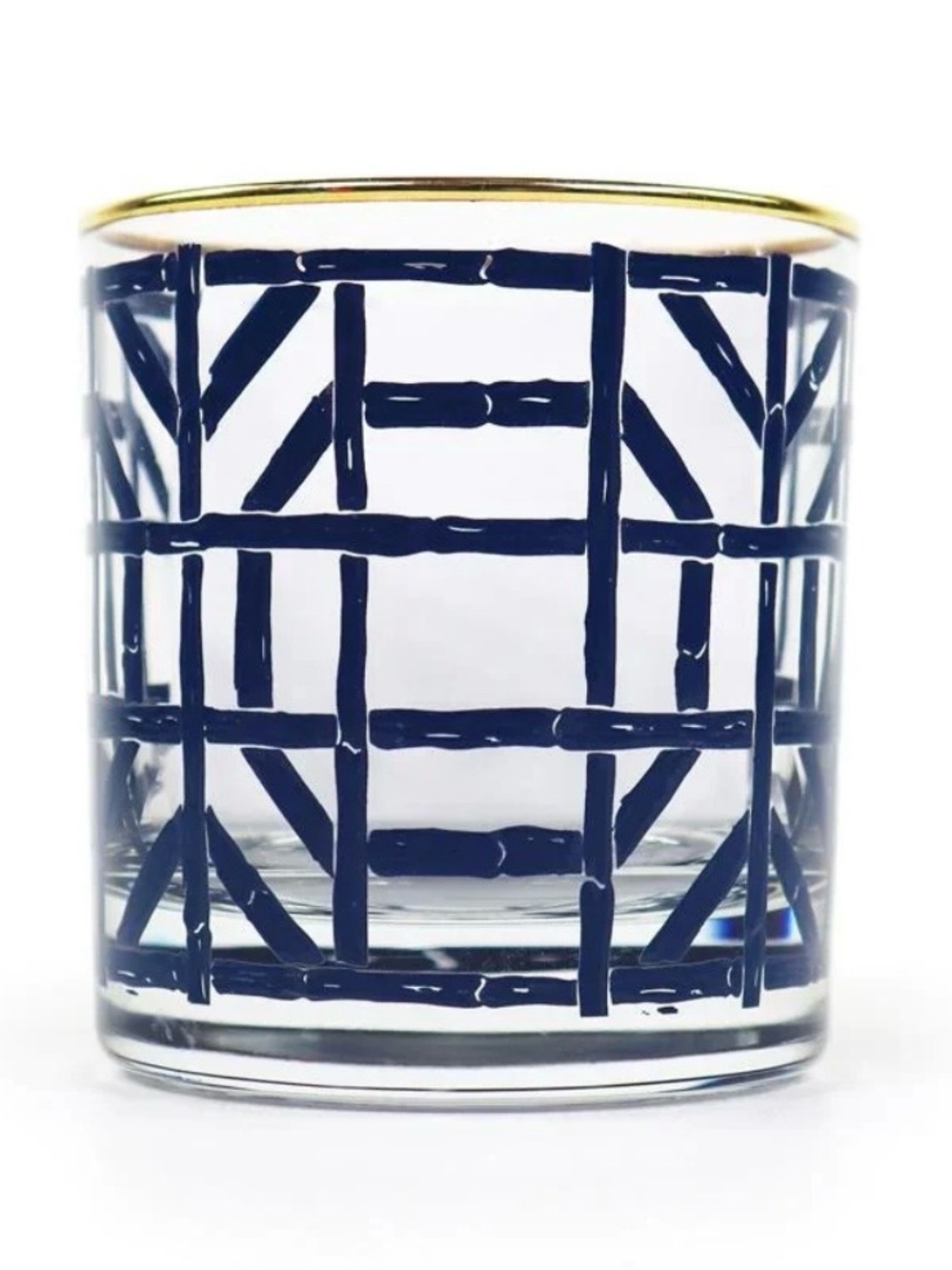 Navy Bamboo Bourbon Glass